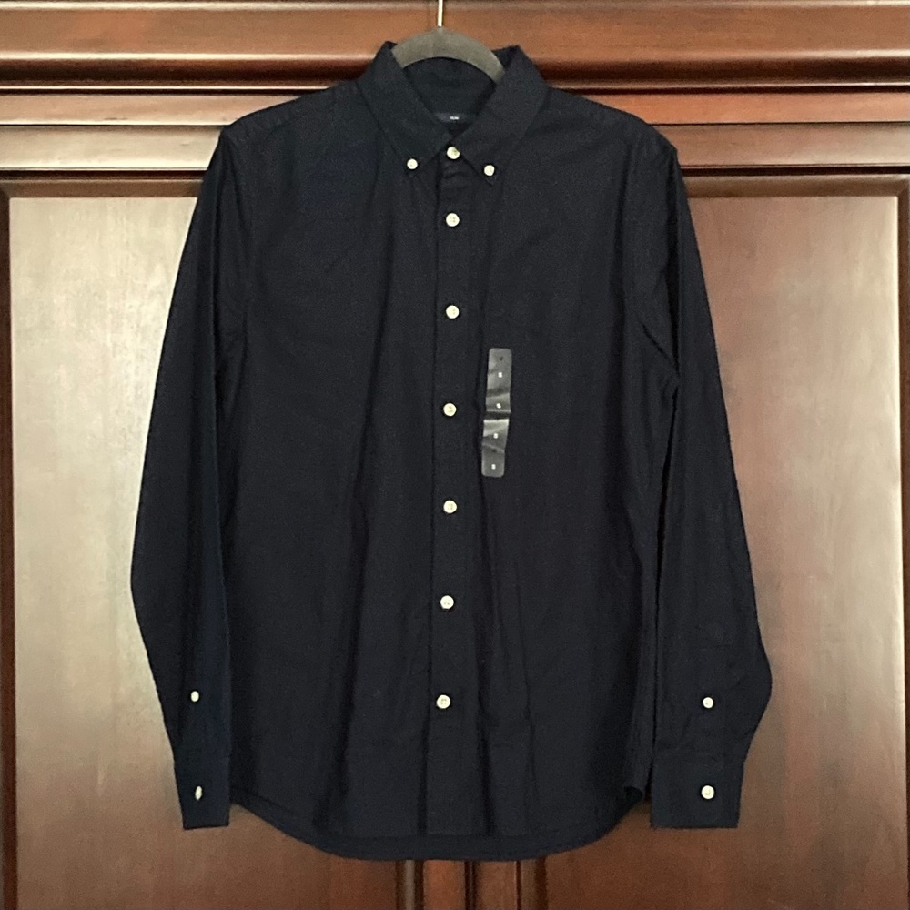 Men's Gap Navy Blue Long Sleeve Button Down Shirt - Size S - NWT - FREE SHIPPING